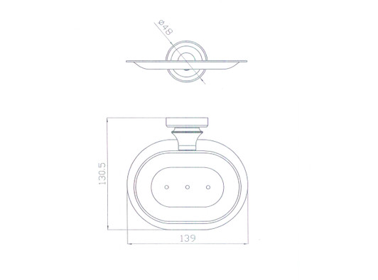Specification sheet for the Medoc Soap Dish by Modern National