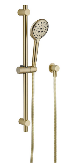 Ideal Hand Shower On Rail in brushed gold
