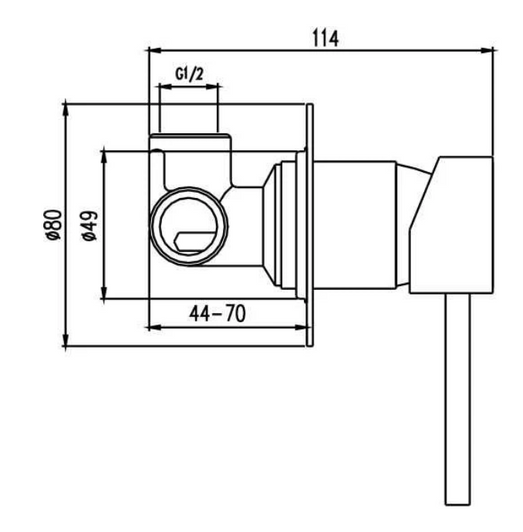 Specification sheet for the Ideal Wall Mixer Small in brushed by Hellycar.