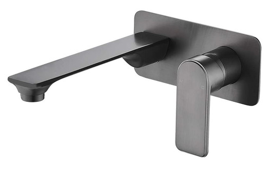 Bateau Wall Mixer With Outlet brushed gun metal.