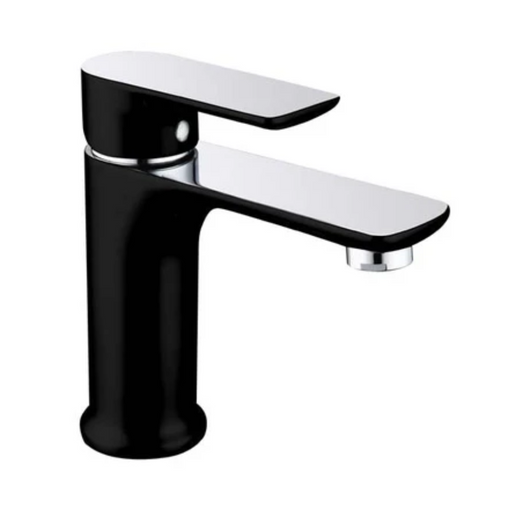 Sleek Basin Mixer in Matte Black with Chrome