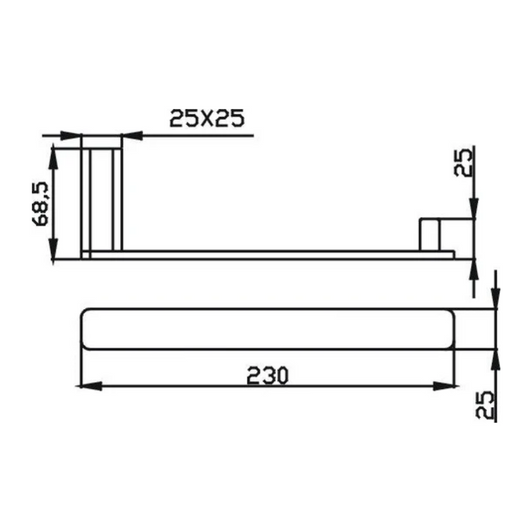 Specification sheet for the Elegant Hand Towel Rail by Hellycar.