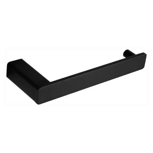 Elegant Toilet Roll Holder in matte black.