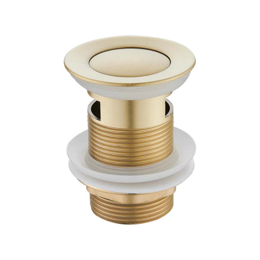 Brushed Gold Push Plug Waste With Overflow 32mm