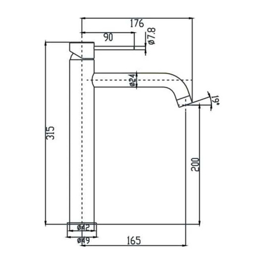 Specification sheet for the Ideal basin tower mixer