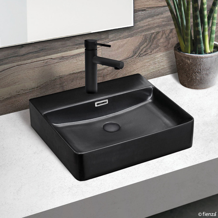 Rectangle above counter basin, matte black