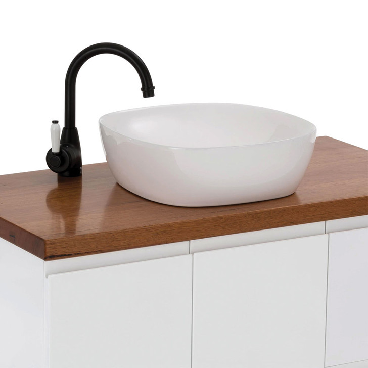 Gloss white soft square basin with a thin edge design