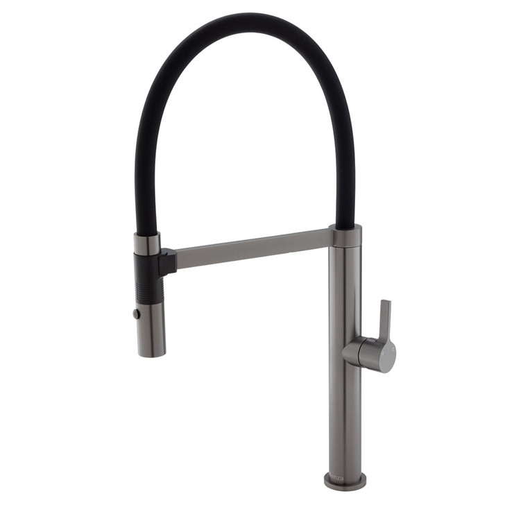 Gun metal tall kitchen mixer with pull down magnetic handle