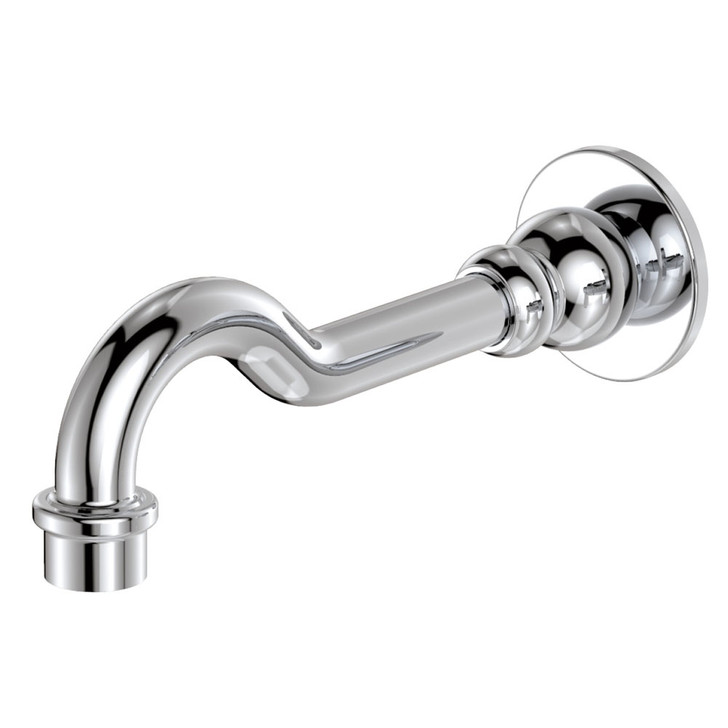 Chrome traditional fixed bath outlet or basin spout.