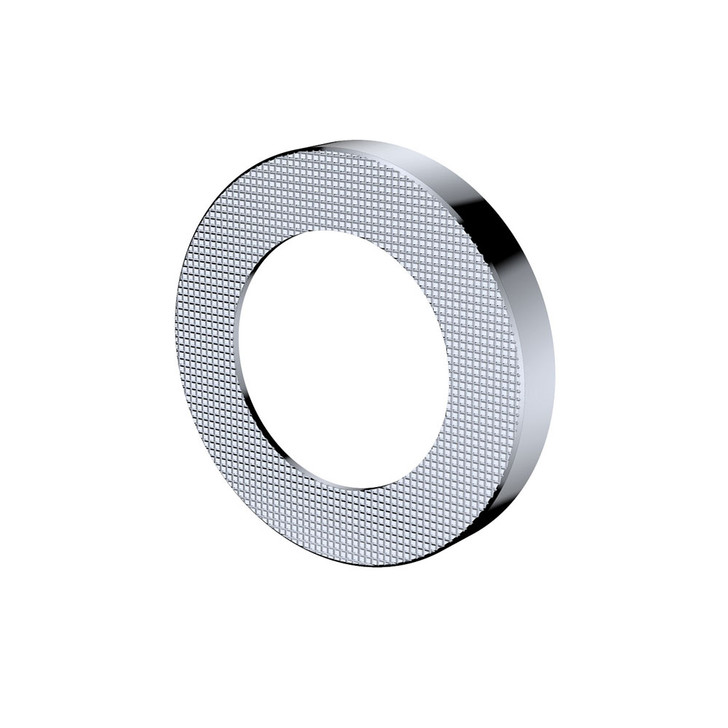 Chrome  round textured cover plate.