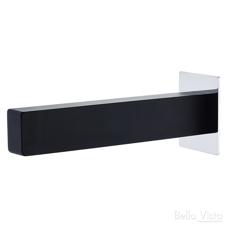 Bath Spout - Zenon Noir. Black electroplated finish Spout with a Chrome plated backing plate