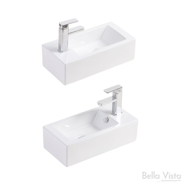 White Ceramic Basin - 250x500x140mm product picture of both left and right hand bowl