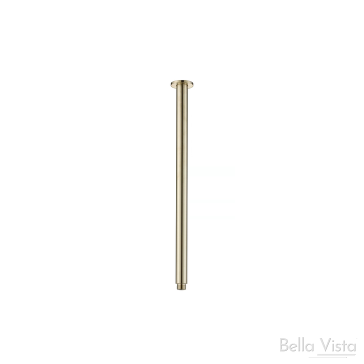 Brushed Gold Roof Shower Pipe - 'Raco' Round - 300mm or 450mm
