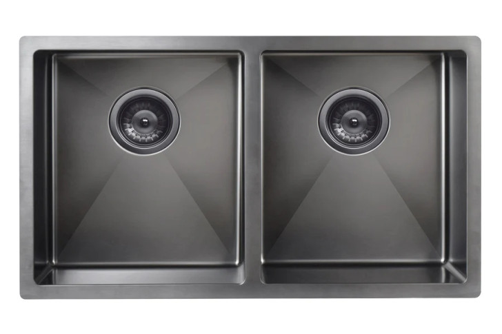 Lavello Kitchen Sink - Double Bowl 760 x 440 in gun metal (product image).