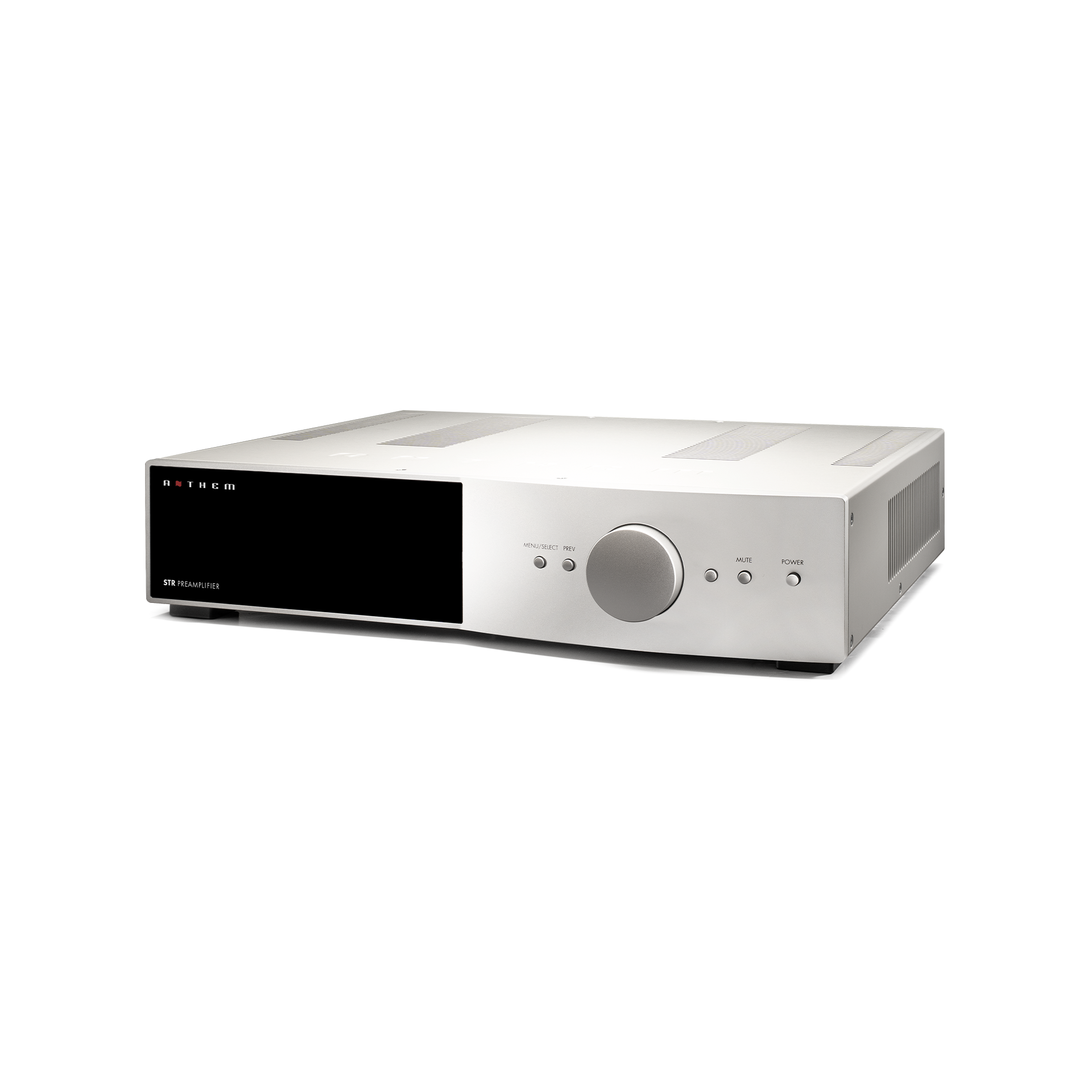 STR Preamplifier Silver Front Angle