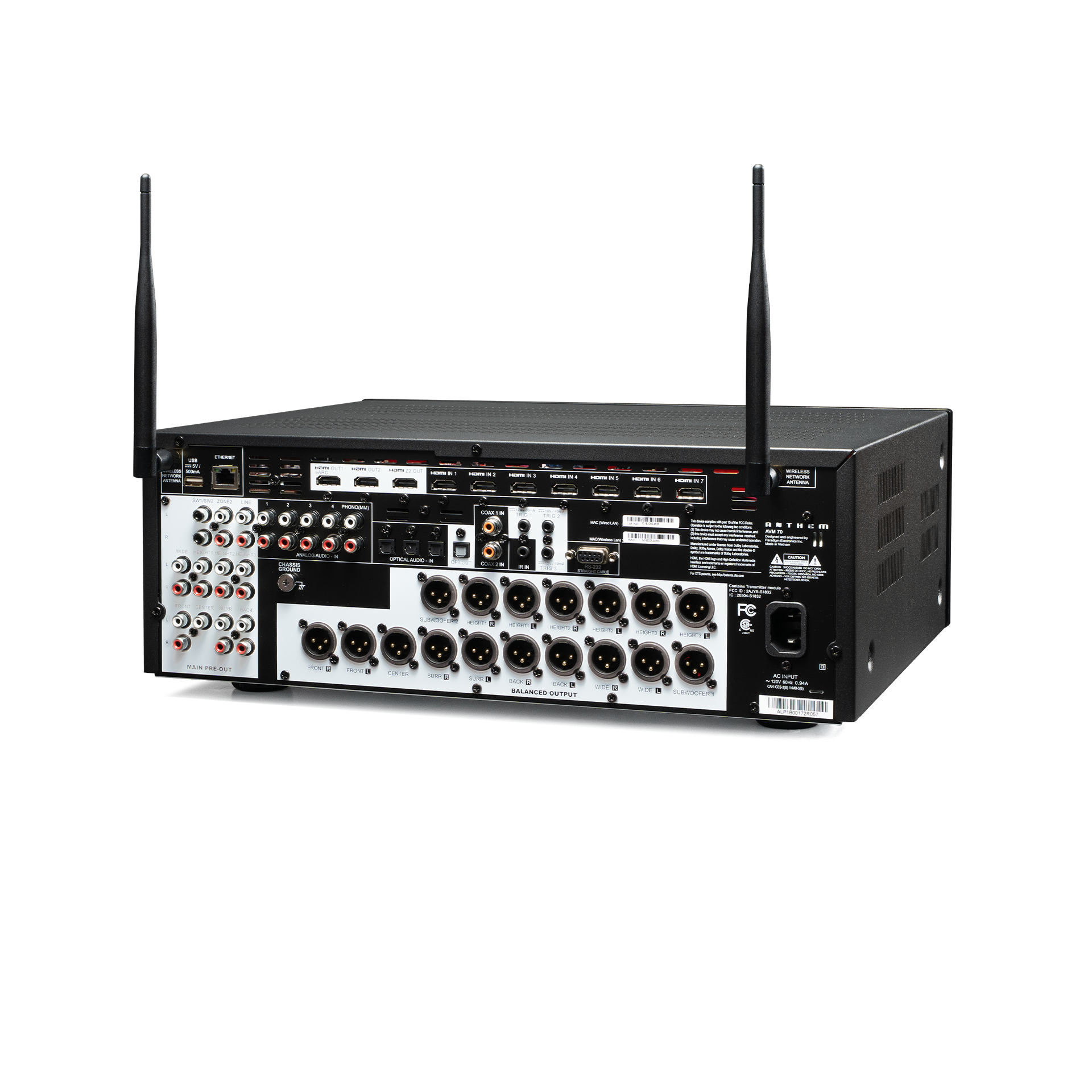 AVM 70 8K Rear Angle with Antennas