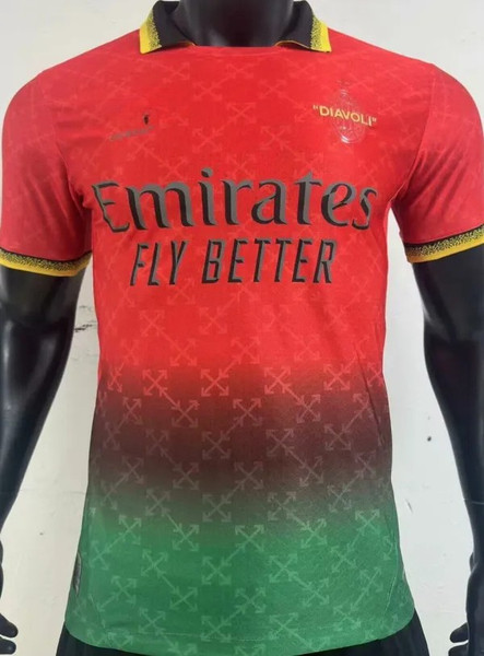 24/25 AC Milan X Off White Red Kit Player Version