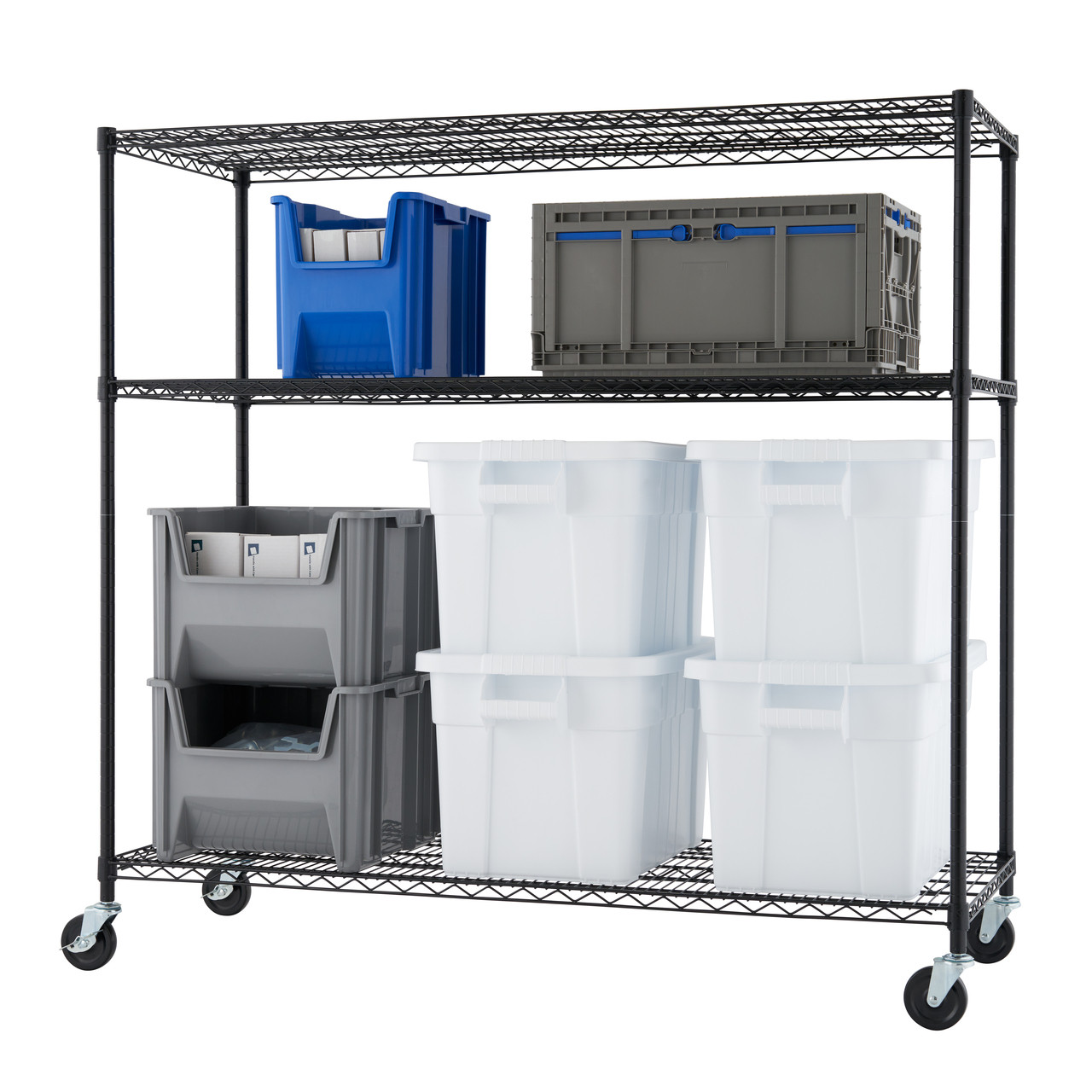 3-Tier Wire Shelving Rack Shelf Adjustable Commercial Garage Kitchen  Storage
