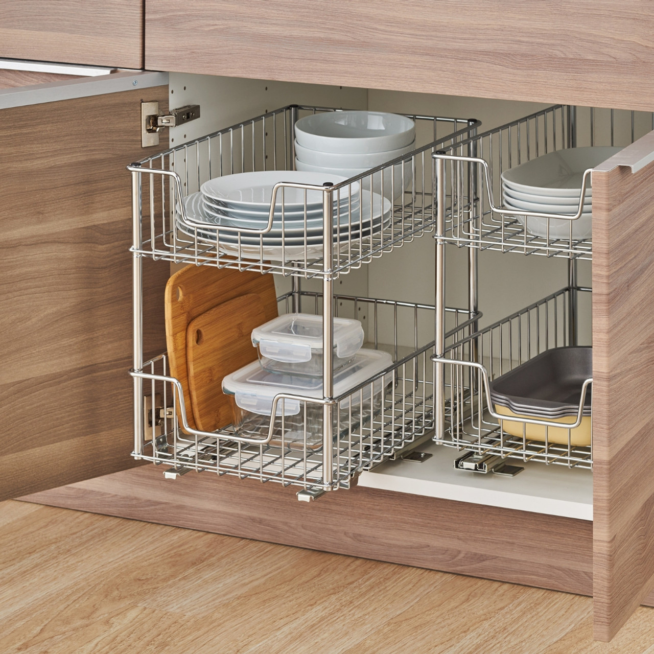 2 tier sliding drawer organizer lower