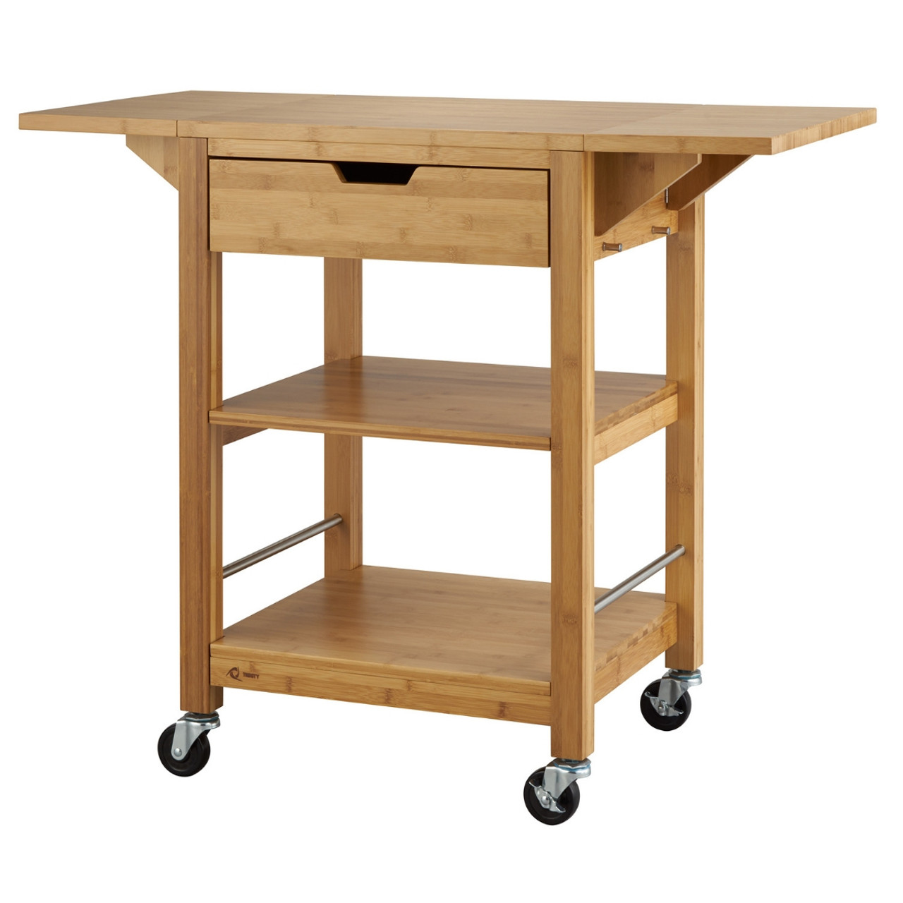 Trinity Home Entertainment Bamboo Kitchen Cart with Drop Leaf