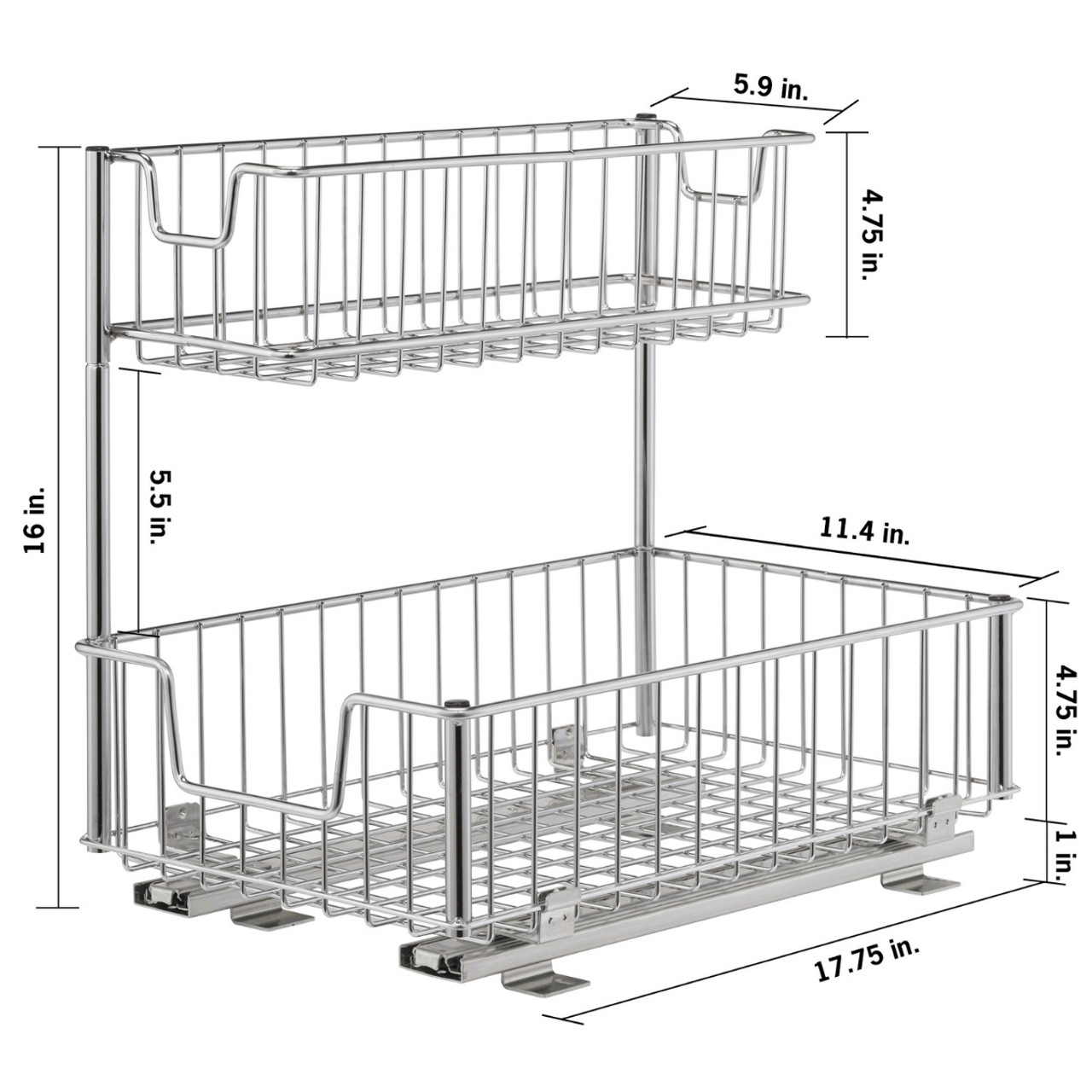 2 Pack Under Sink Organizer with Sliding Cabinet Basket, 2 Tier Multi- –  JandWShippingGroup