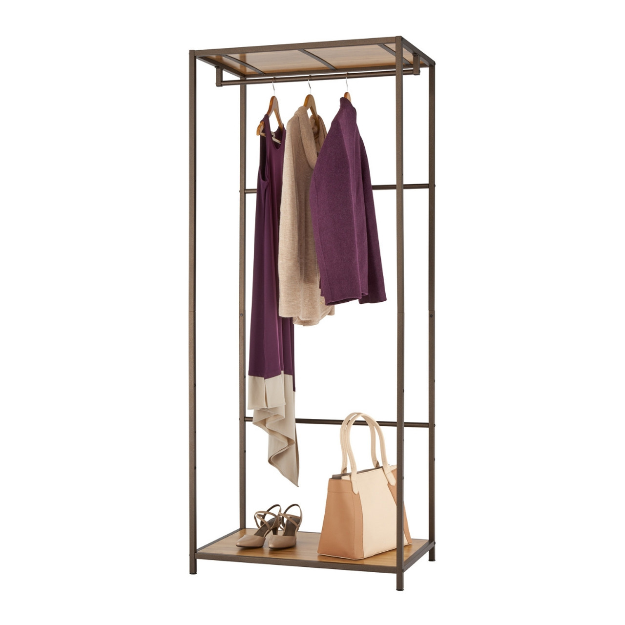 TRINITY | 30x20x72 | Bamboo Garment Rack | Bronze Anthracite®