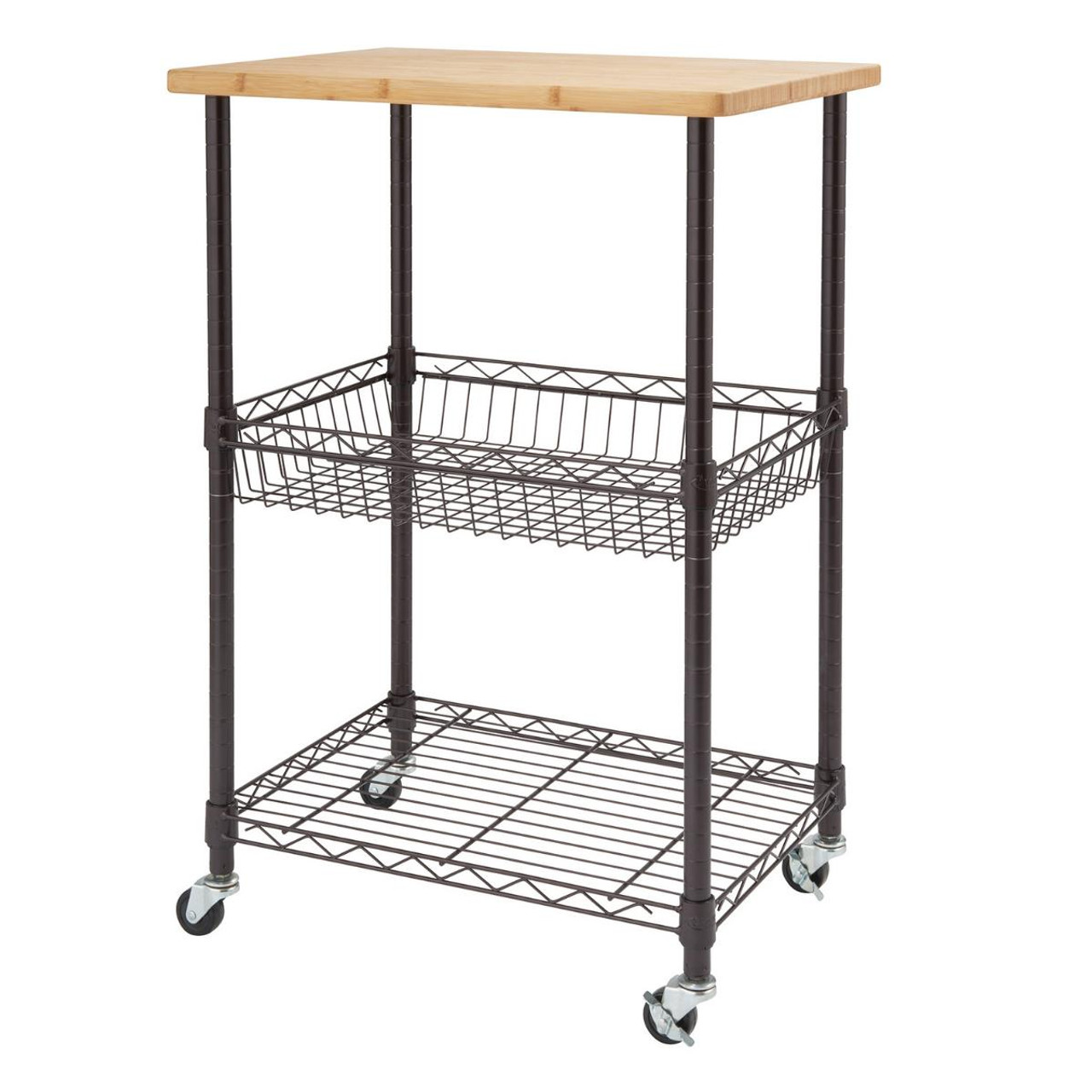 Trinity Basics Dark Bronze 5-Tier Rolling Pantry Rack