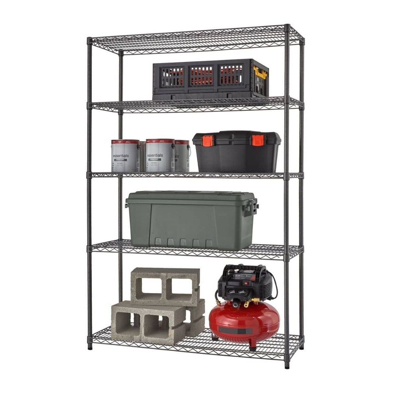 Gcirik 5-Tier Storage Shelves Wire Rack Metal Shelving Unit, Black She –  gcirikdirect