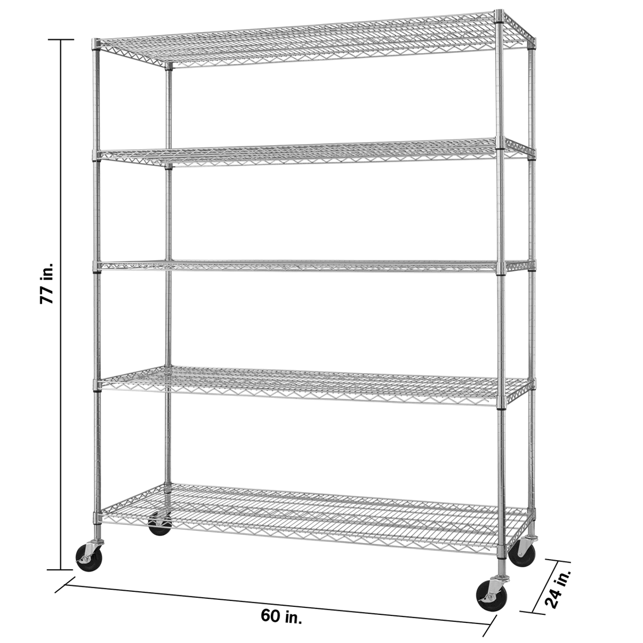 Shelving, Inc. 24D x 9H Divider for Wire Shelving, Metal, Chrome