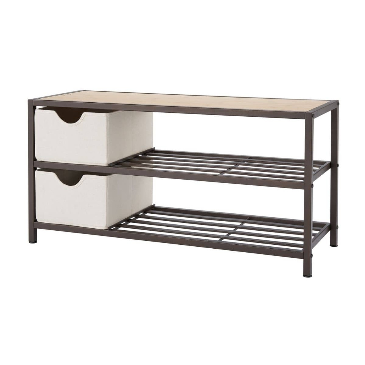 3-Tier Shoe Rack Storage Shelves with Seat - On Sale - Bed Bath