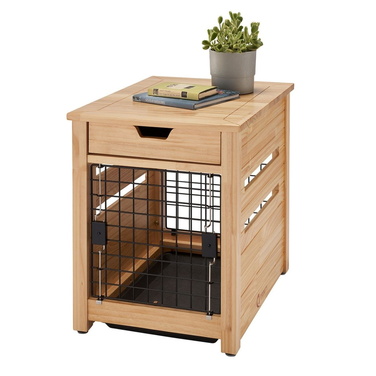 Wooden End-Table Dog Crate
