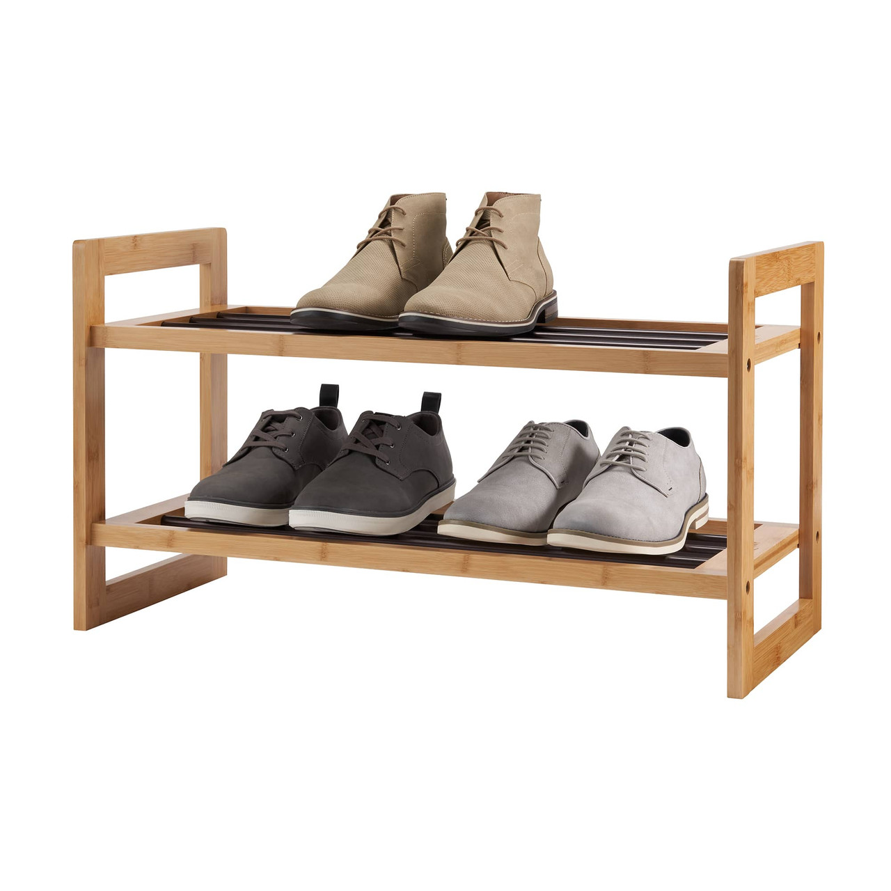 TRINITY Basics® EcoStorage® 2-Tier Bamboo Shoe Rack, 2-Pack