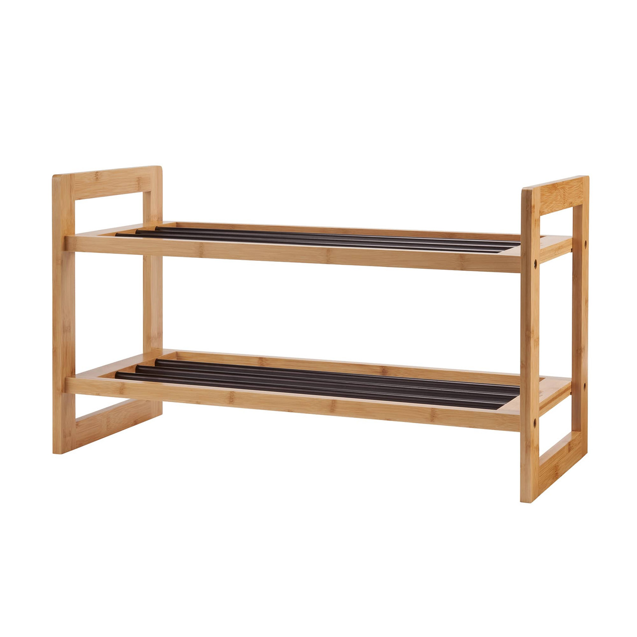 TRINITY Basics® EcoStorage® 2-Tier Bamboo Shoe Rack, 2-Pack