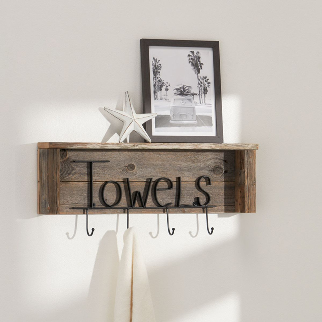 Bath Towel Hook Kitchen Hand Towel Storage Wooden Towel Hanger Towel Rack 