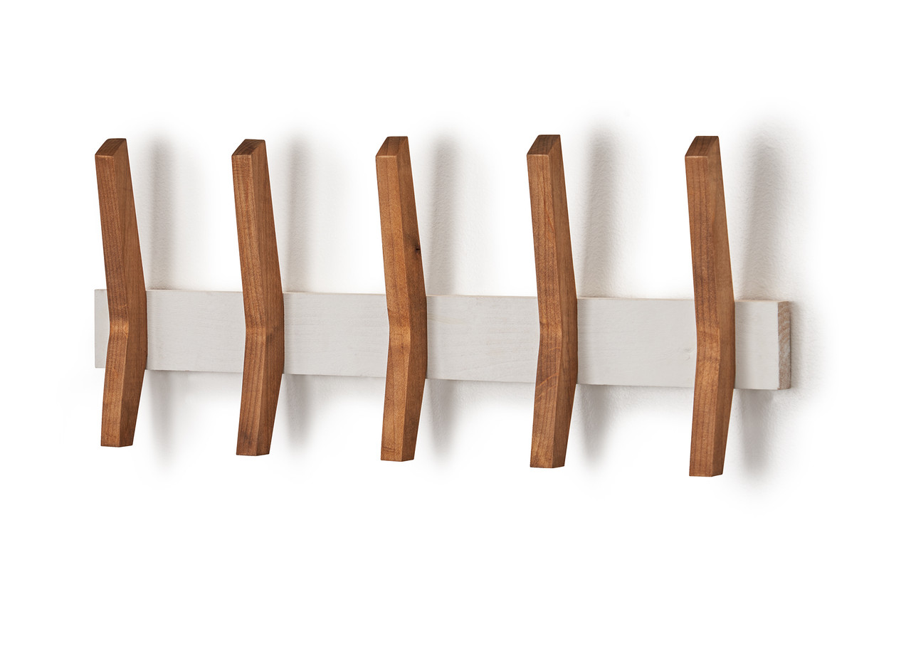 DRAKESTONE, Mid-Century Coat Rack w/ 5 Wooden Hooks