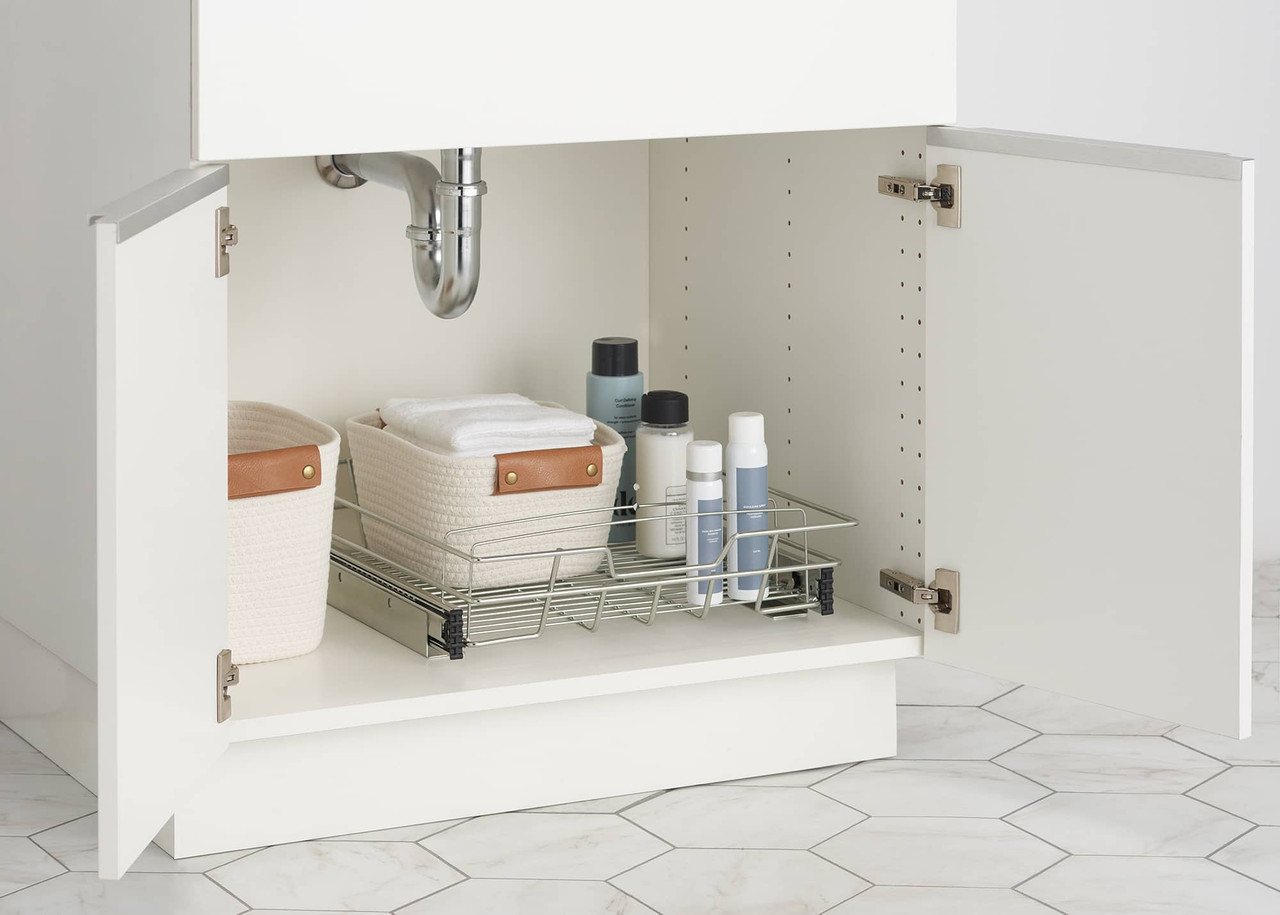 Kitchen Sink Cabinet Pull-Out Basket Organizer - 20.67 W x 31 D