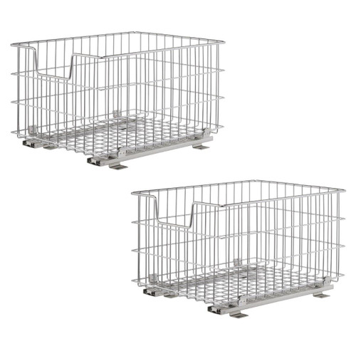 two pairs of wire basket organizer