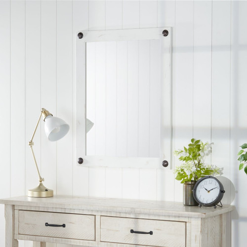 wall mirror with white wall frame