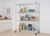 chrome shelving rack filled with kitchen items