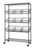 5-tier wire shelf with baskets and dividers with no items on shelves