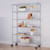 chrome color wire shelving rack used in home