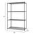 48 inch wide by 24 inch deep by 72 inch height black shelving rack