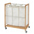 bamboo laundry sorter with chrome color poles and 3 white cotton bags