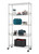chrome color shelving rack with garage items
