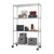 chrome color wire shelving rack with home office items
