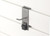 Close up view of gray powder coated slat wall hook