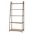 5 tier leaning shelving rack with bamboo shelves and bronze anthracite color metal frames