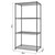 36 inch wide by 24 inch deep by 72 inch height black anthracite wire shelving rack