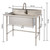 41.7 inches wide by 24 inches deep by 49.2 inches height stainless steel utility sink