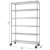 48 inch wide by 18 inch deep by 77 inch height chrome color wire shelving